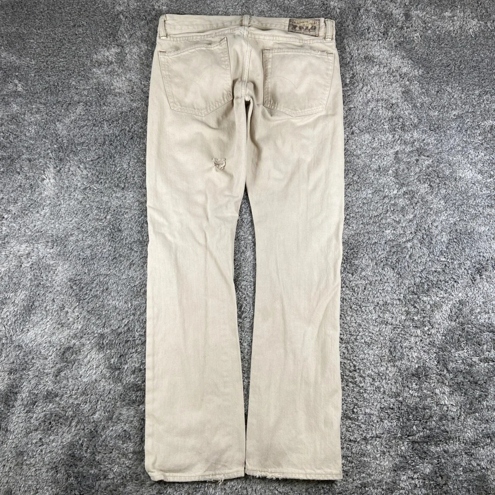 Polo Ralph Lauren Slim Straight‎ Jeans Mens 31x30 Beige Hudson Bone Denim Pants